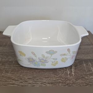 Vintage Corning Ware Pastel Bouquet Casserole Dish 1.5 Liter A-1 1/2-B SEE DESCR